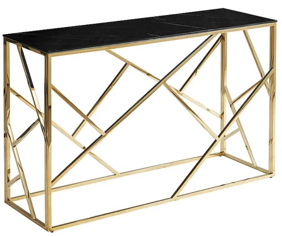 Masa auxiliara Signal Escada C II (Black Marble/Gold)