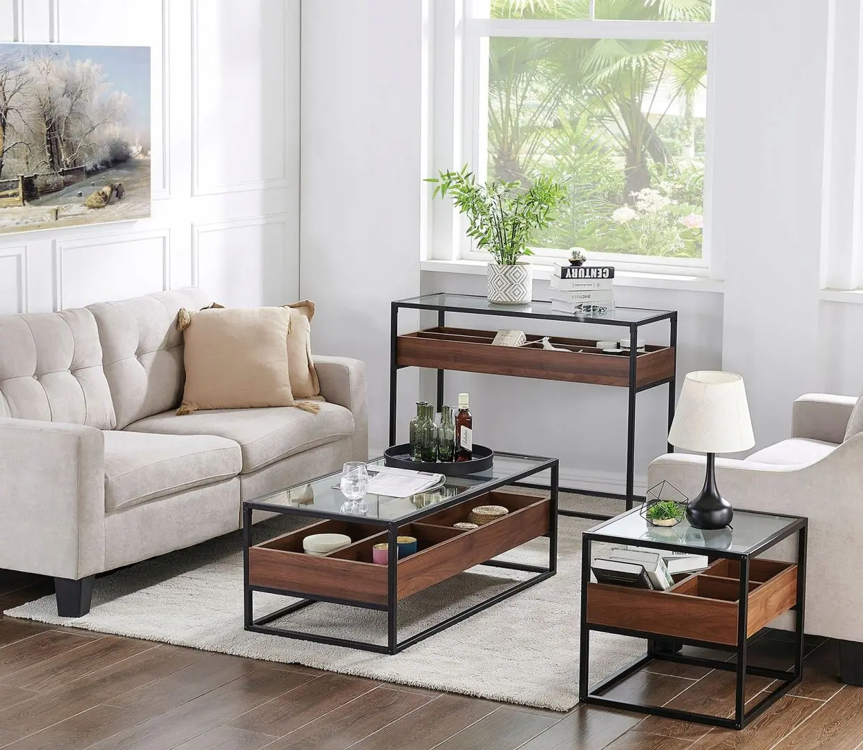 Masa auxiliara Signal Harmony C (Walnut/Black) - 2