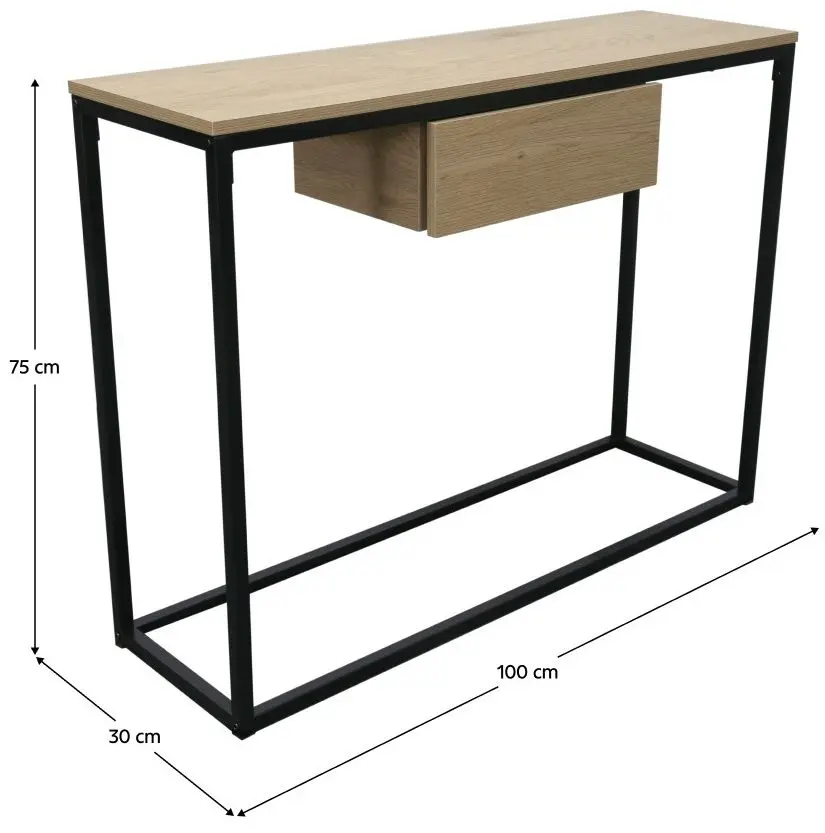 Masa auxiliara Tempo Kondela Navaro Typ 2 (Oak/Black) - 2