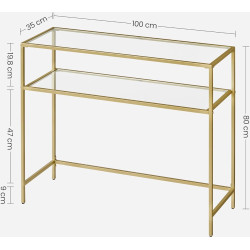 Masa auxiliara Vasagle LGT025A01 (Gold) Thumb