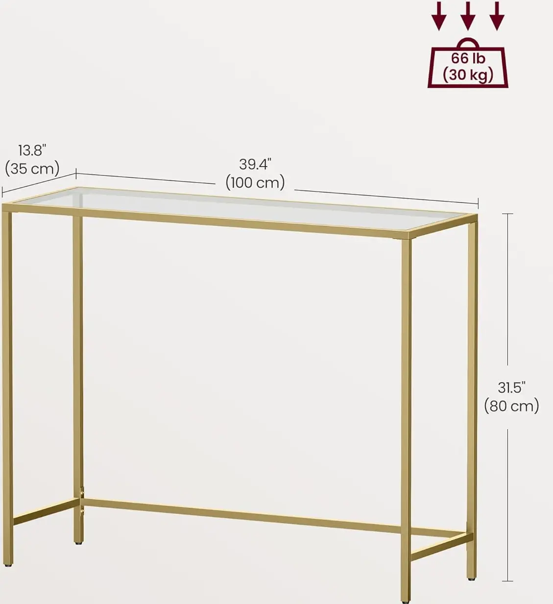 Консольный стол Vasagle LGT26G (Gold)