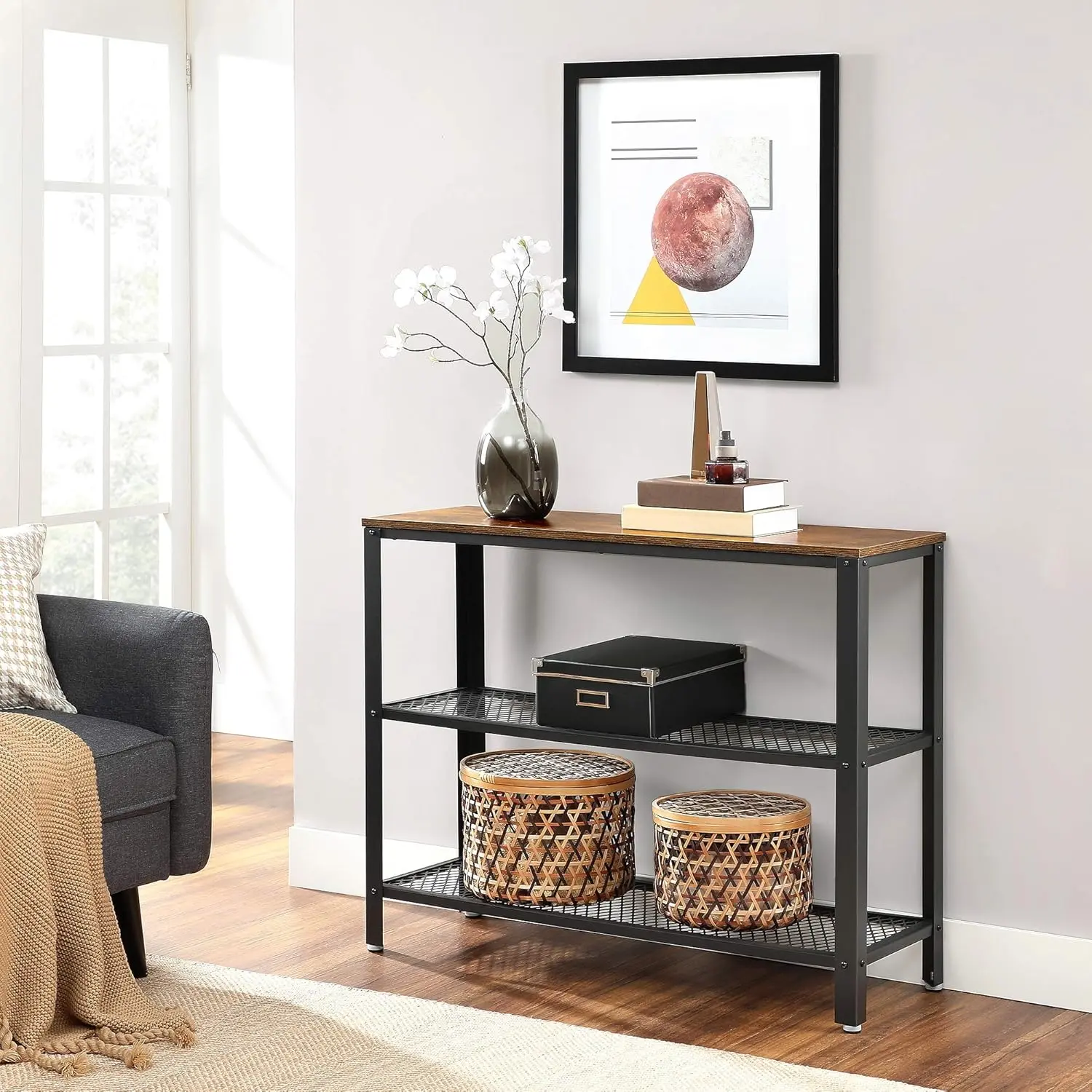 Masa auxiliara Vasagle LNT81BX (Rustic Brown/Black) - 3