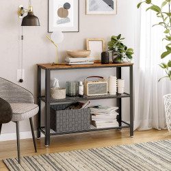 Консольный стол Vasagle LNT81BX (Rustic Brown/Black)