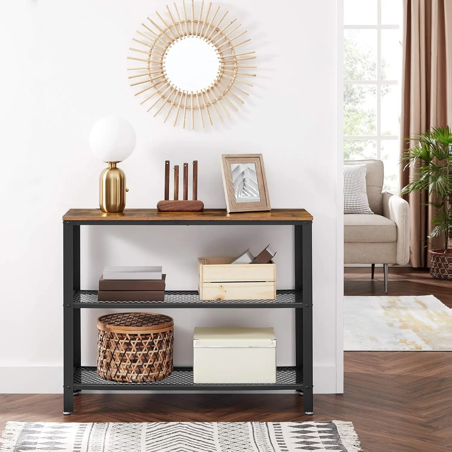 Masa auxiliara Vasagle LNT81BX (Rustic Brown/Black) - 4