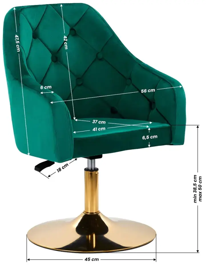 Fotoliu de coafor 4Rico QS-BL14G 148153 (Green)