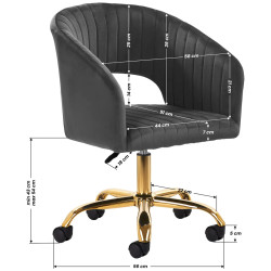 Fotoliu de coafor 4Rico QS-OF212G 148134 (Grey/Gold) Thumb