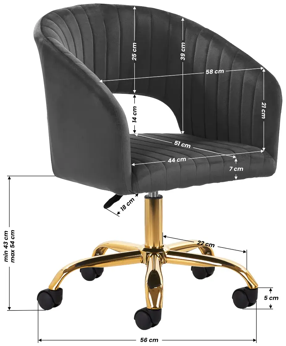 Fotoliu de coafor 4Rico QS-OF212G 148134 (Grey/Gold)