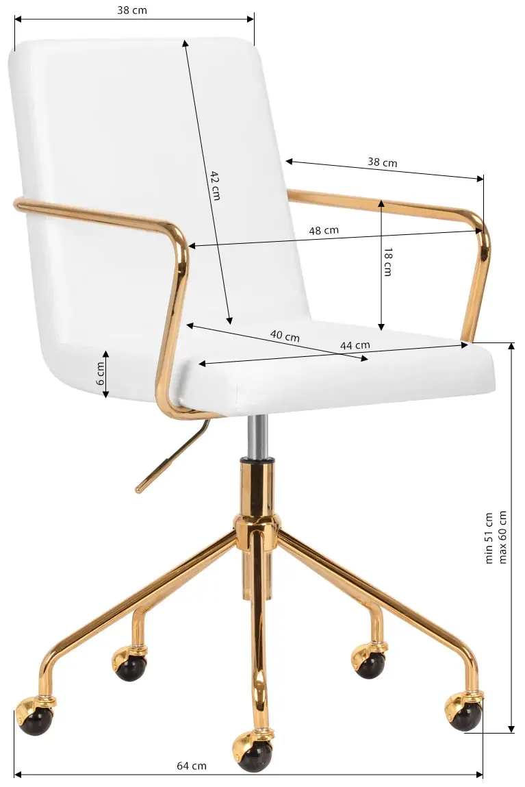 Fotoliu Activeshop QS-OF211G 148167 (White/Gold)