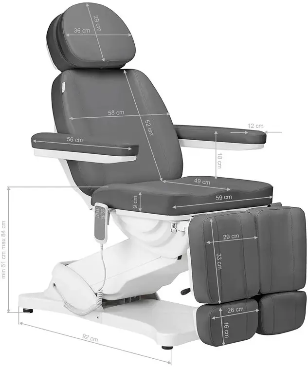 Fotoliu cosmetologic BeautyOne Sillon Classic 2 (Grey) - 15