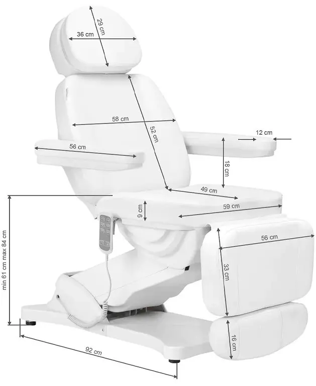 Fotoliu cosmetologic BeautyOne Sillon Classic 3 (White) - 12