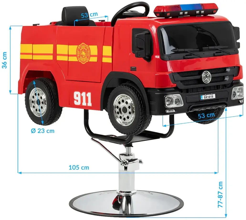 Кресло парикмахерское детское Gabbiano Fire Engine 155293 (Red) - 6