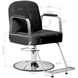 Кресло парикмахерское Gabbiano Acri 155720 (Black/Silver) Thumb