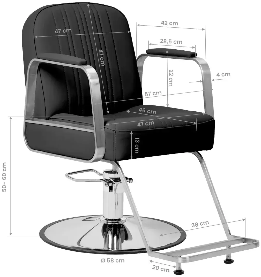 Кресло парикмахерское Gabbiano Acri 155720 (Black/Silver) - 2