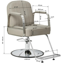 Кресло парикмахерское Gabbiano Acri 155721 (Beige/Silver) Thumb