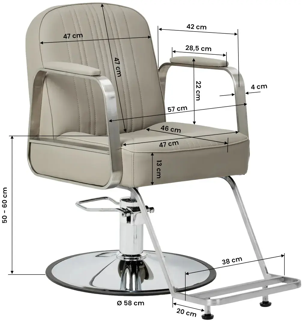 Кресло парикмахерское Gabbiano Acri 155721 (Beige/Silver) - 2