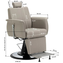 Fotoliu de coafor Gabbiano Athena 155288 (Grey) Thumb