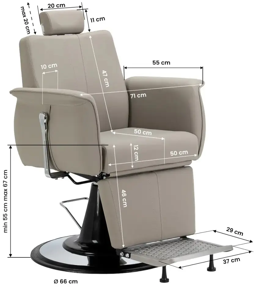 Fotoliu de coafor Gabbiano Athena 155288 (Grey)