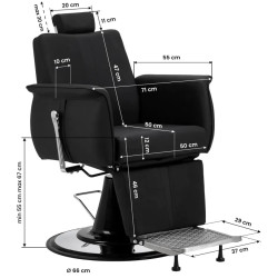 Fotoliu de coafor Gabbiano Athena 155289 (Black) Thumb