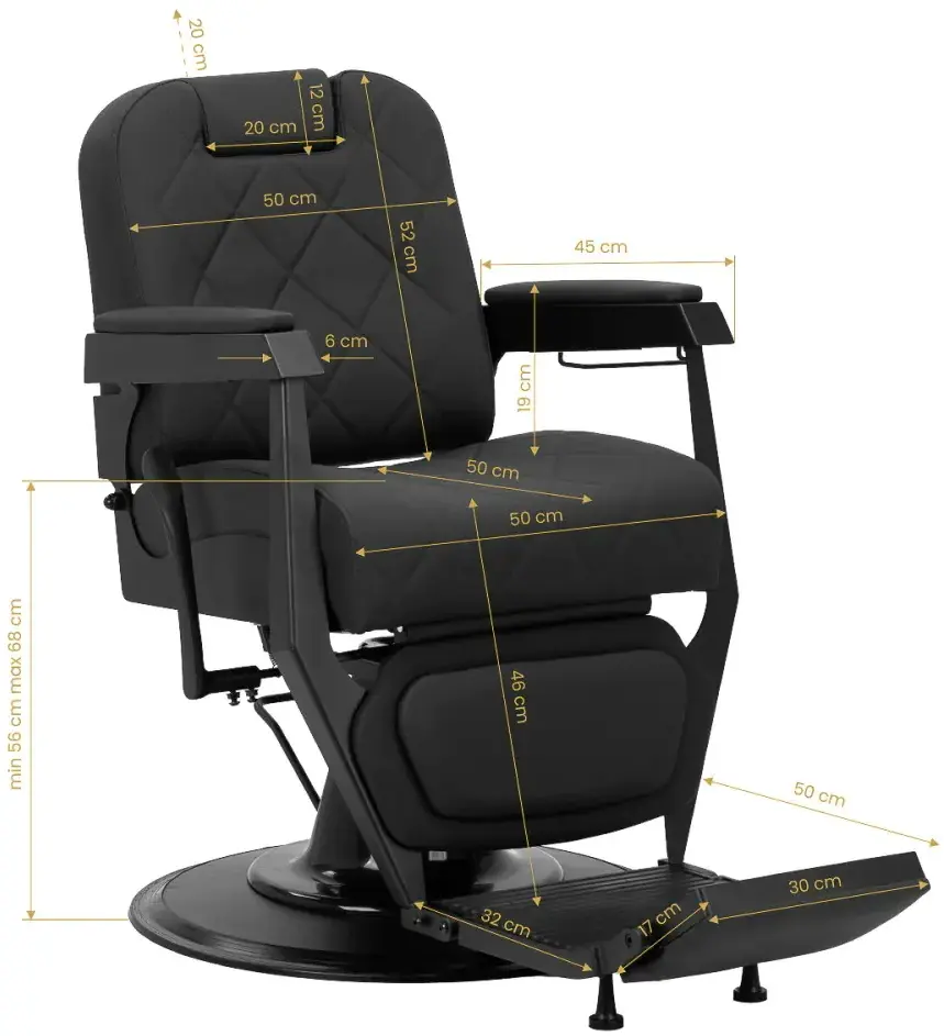Кресло парикмахерское Gabbiano Bruno 153407 (Black) - 11