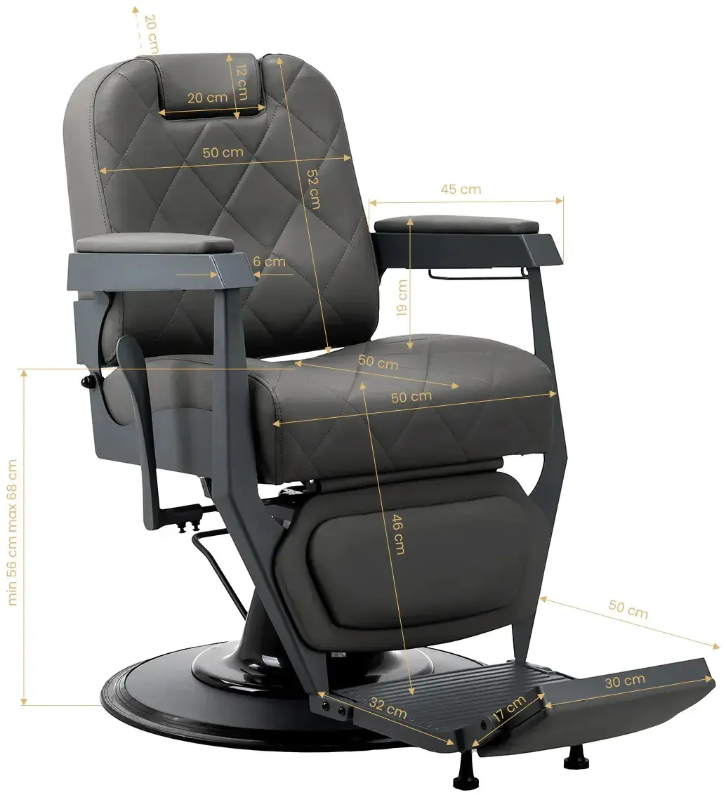 Кресло парикмахерское Gabbiano Bruno 155762 (Grey) - 11