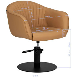 Fotoliu de coafor Gabbiano Copenhagen 154390 (Caramel/Black) Thumb