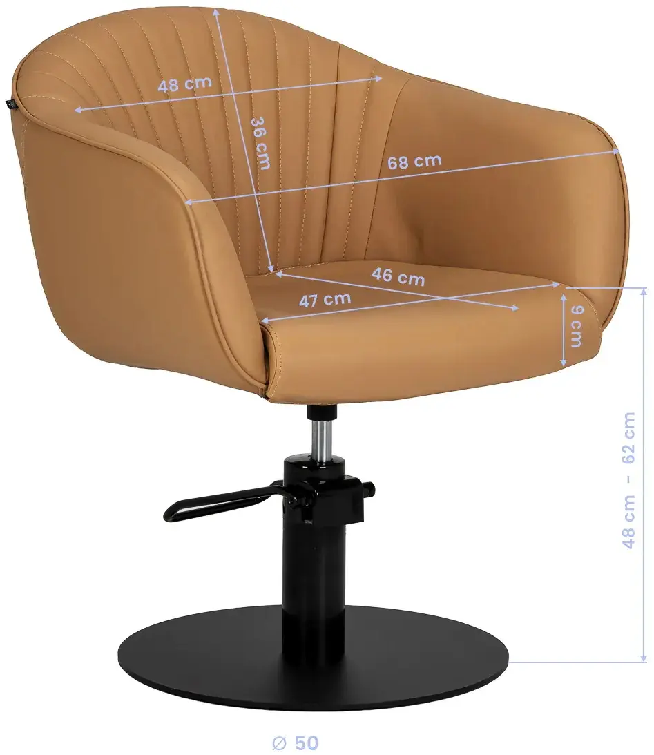 Fotoliu de coafor Gabbiano Copenhagen 154390 (Caramel/Black) - 5
