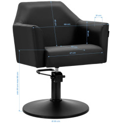 Fotoliu de coafor Gabbiano Davos 153421 (Black) Thumb