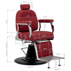 Fotoliu de coafor Gabbiano Elias 155286 (Red) Thumb