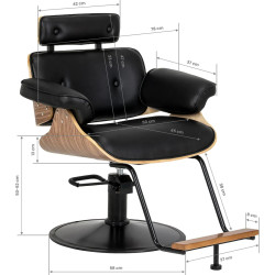 Кресло парикмахерское Gabbiano Florencja 155651 (Black/Walnut) Thumb