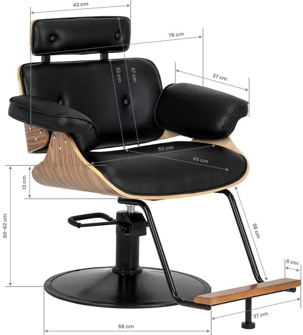 Кресло парикмахерское Gabbiano Florencja 155651 (Black/Walnut) - 2