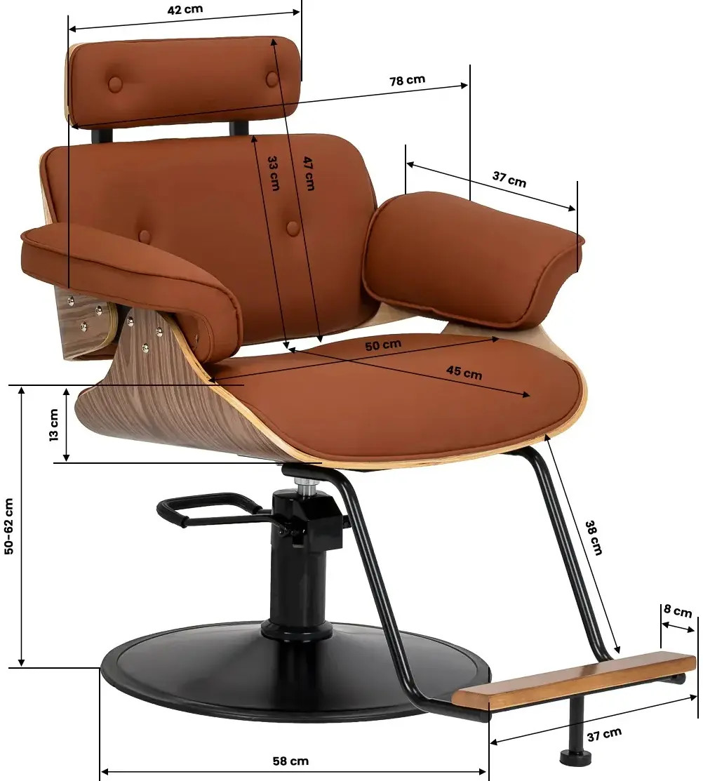Кресло парикмахерское Gabbiano Florencja 155652 (Brown/Black/Natural) - 2