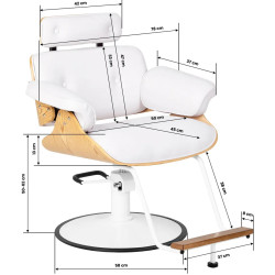 Кресло парикмахерское Gabbiano Florencja 155653 (White/Natural) Thumb