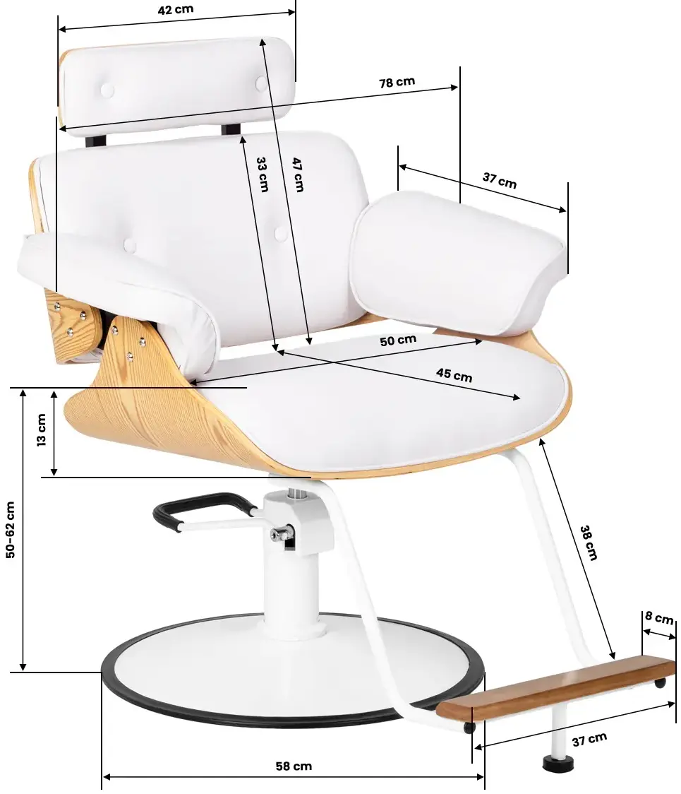 Кресло парикмахерское Gabbiano Florencja 155653 (White/Natural) - 2