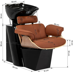 Кресло парикмахерское Gabbiano Florencja 155654 (Black/Brown) Thumb