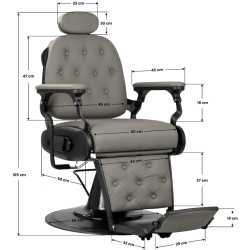 Кресло парикмахерское Gabbiano Francesco 155769 (Grey/Black) Thumb