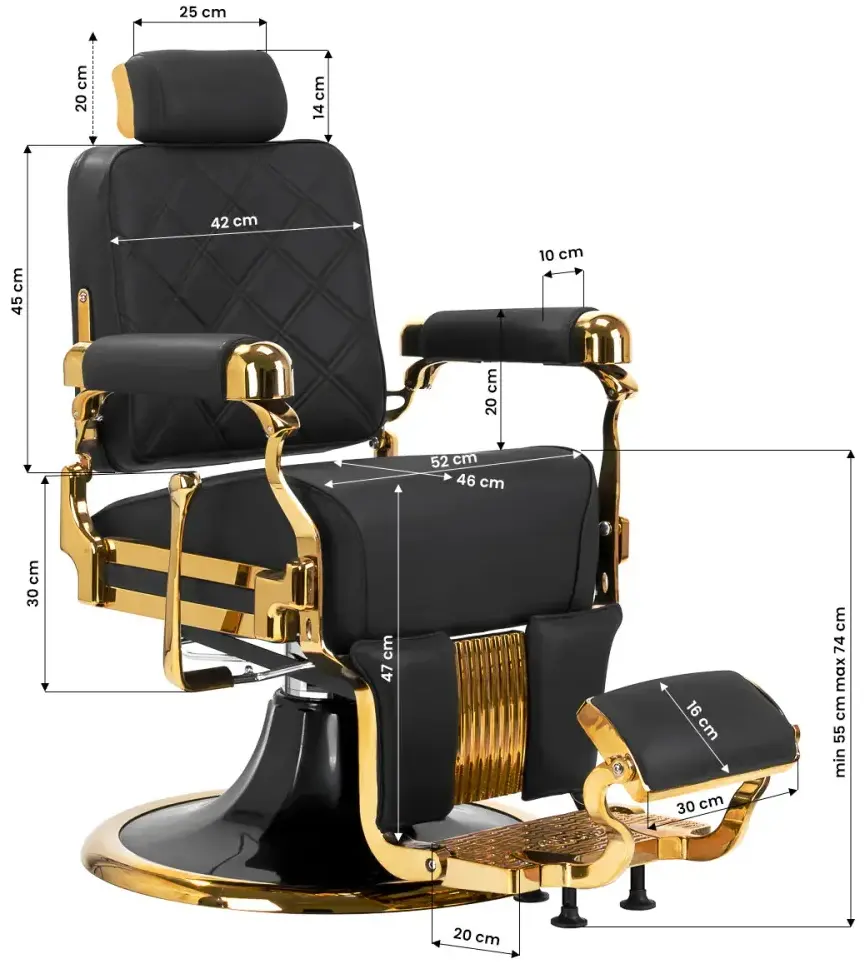 Кресло парикмахерское Gabbiano Leonardo 148992 (Black/Gold) - 3