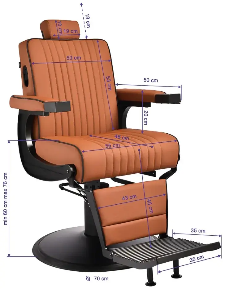 Fotoliu de coafor Gabbiano Levi 154191 (Brown/Black) - 3