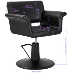 Fotoliu de coafor Gabbiano Lucca 154152 (Black) Thumb