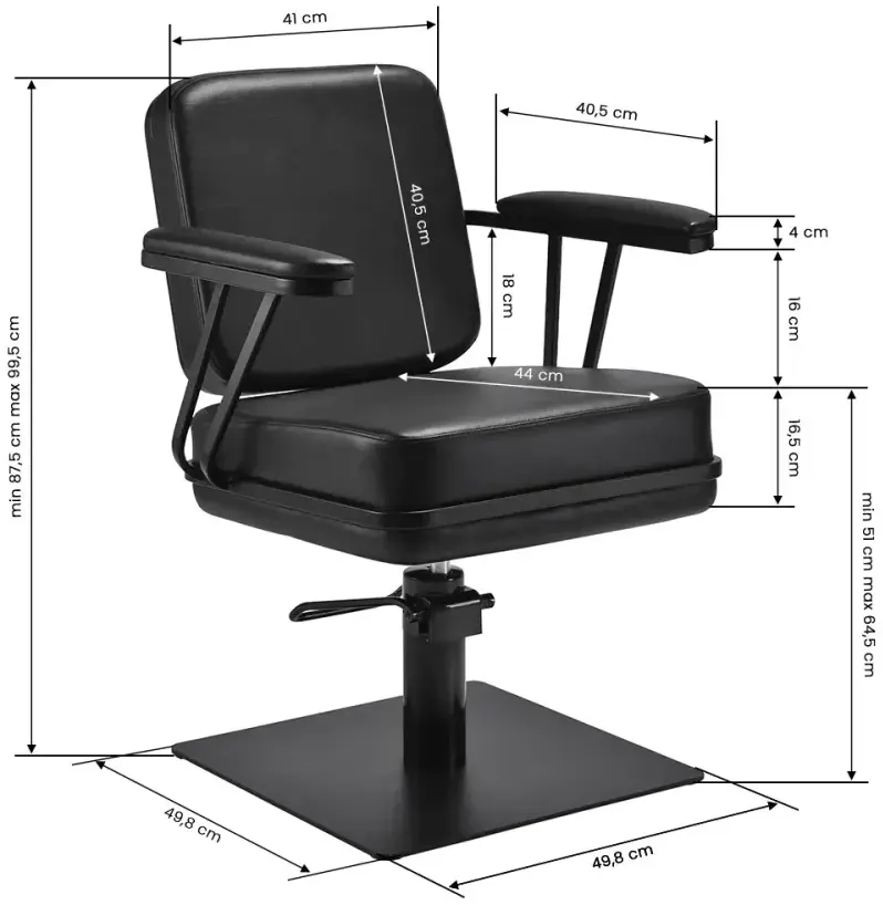 Кресло парикмахерское Gabbiano Madrid 154388 (Black) - 3
