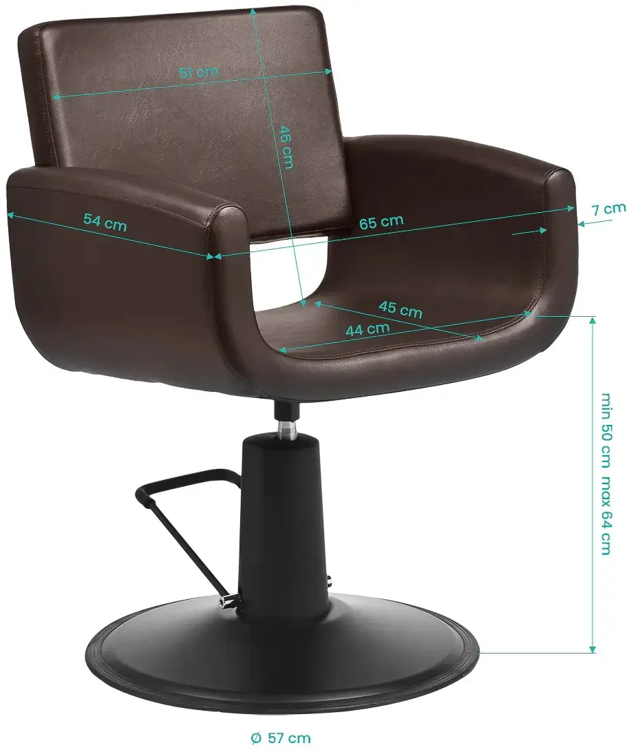 Fotoliu de coafor Gabbiano Mataro 154160 (Brown/Black) - 3