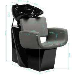 Fotoliu de coafor Gabbiano Mataro 154162 (Grey/Black) Thumb