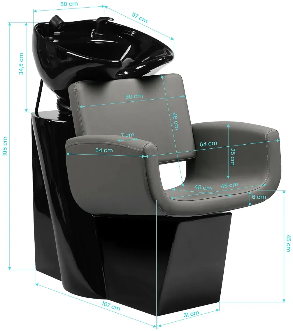 Fotoliu de coafor Gabbiano Mataro 154162 (Grey/Black)