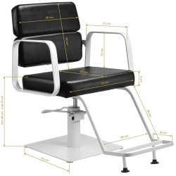 Fotoliu de coafor Gabbiano Porto 154141 (White/Black) Thumb