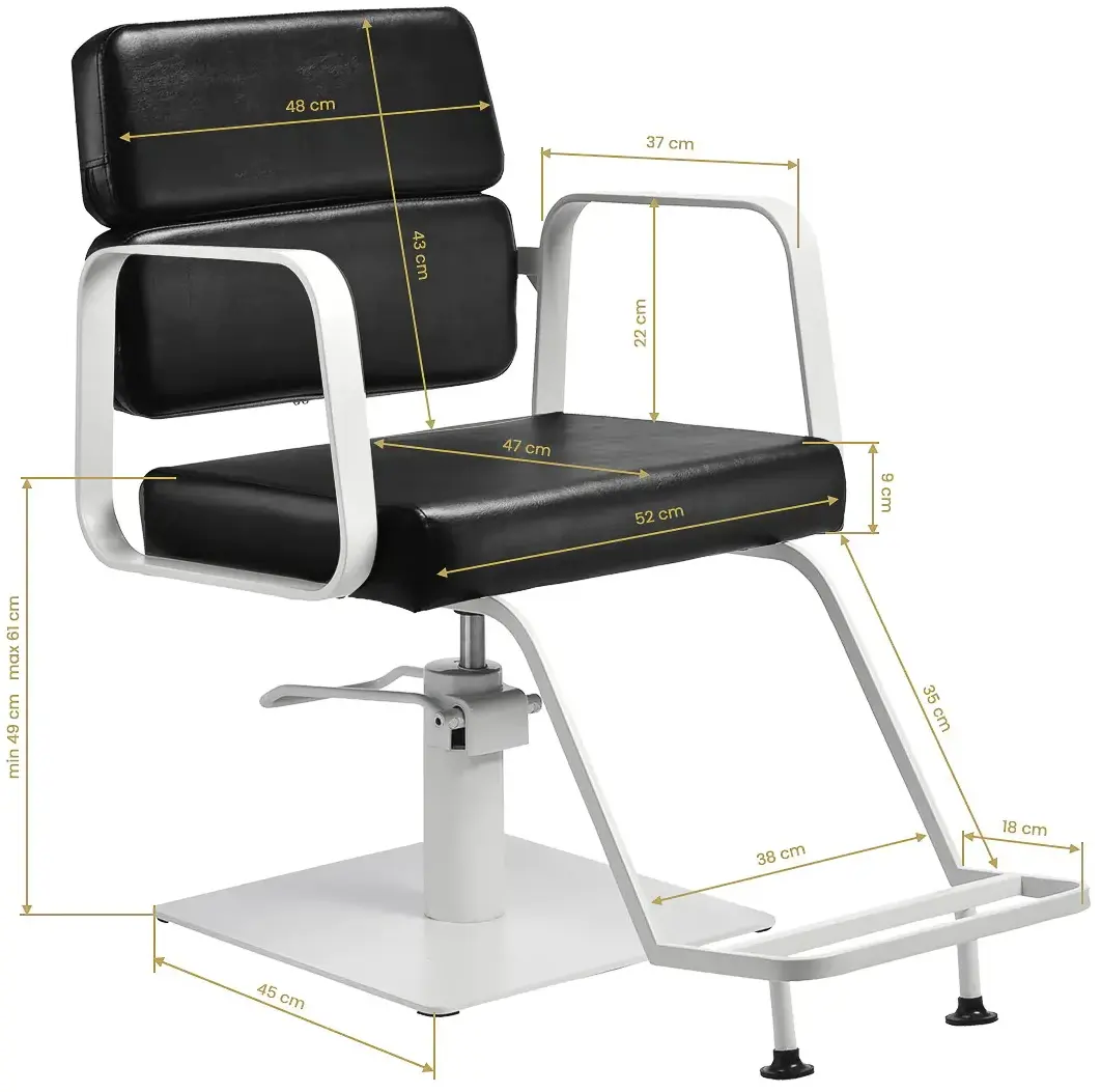 Fotoliu de coafor Gabbiano Porto 154141 (White/Black)