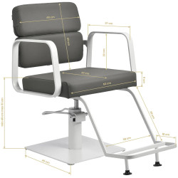 Fotoliu de coafor Gabbiano Porto 154142 (White/Grey) Thumb