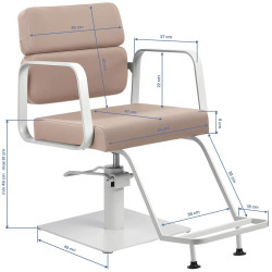 Fotoliu de coafor Gabbiano Porto 154144 (Beige/White) Thumb