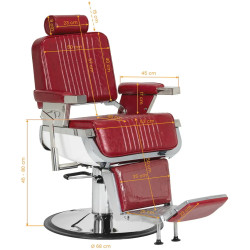 Fotoliu de coafor Gabbiano Royal X 155725 (Red/Silver) Thumb