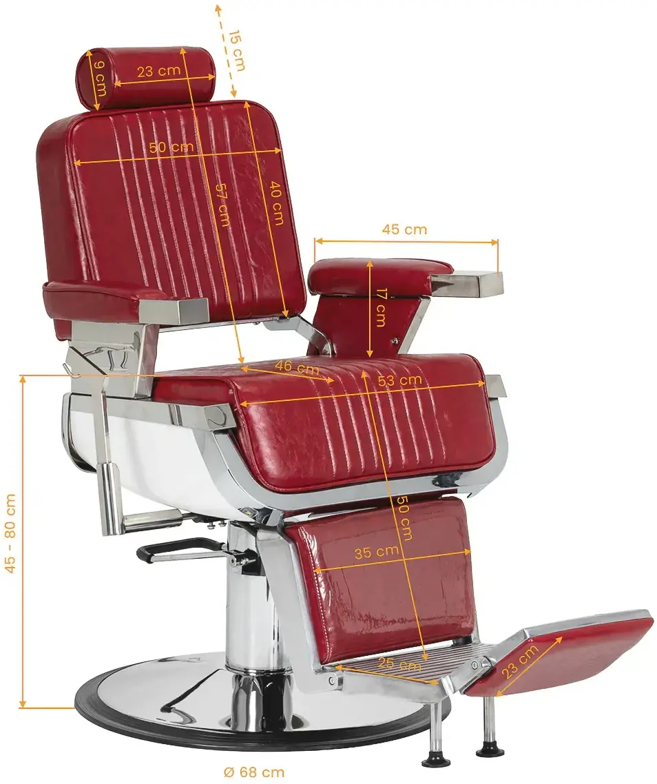 Fotoliu de coafor Gabbiano Royal X 155725 (Red/Silver) - 2