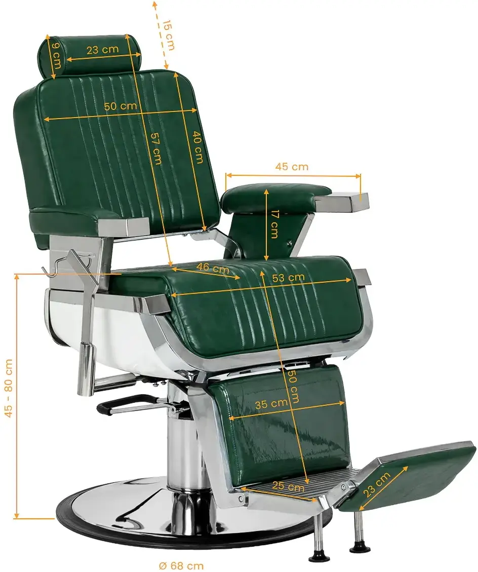 Fotoliu de coafor Gabbiano Royal X 155726 (Green/Silver) - 2