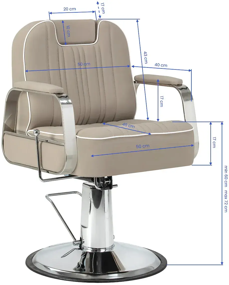 Кресло парикмахерское Gabbiano Rufo 154694 (Beige/Silver) - 2